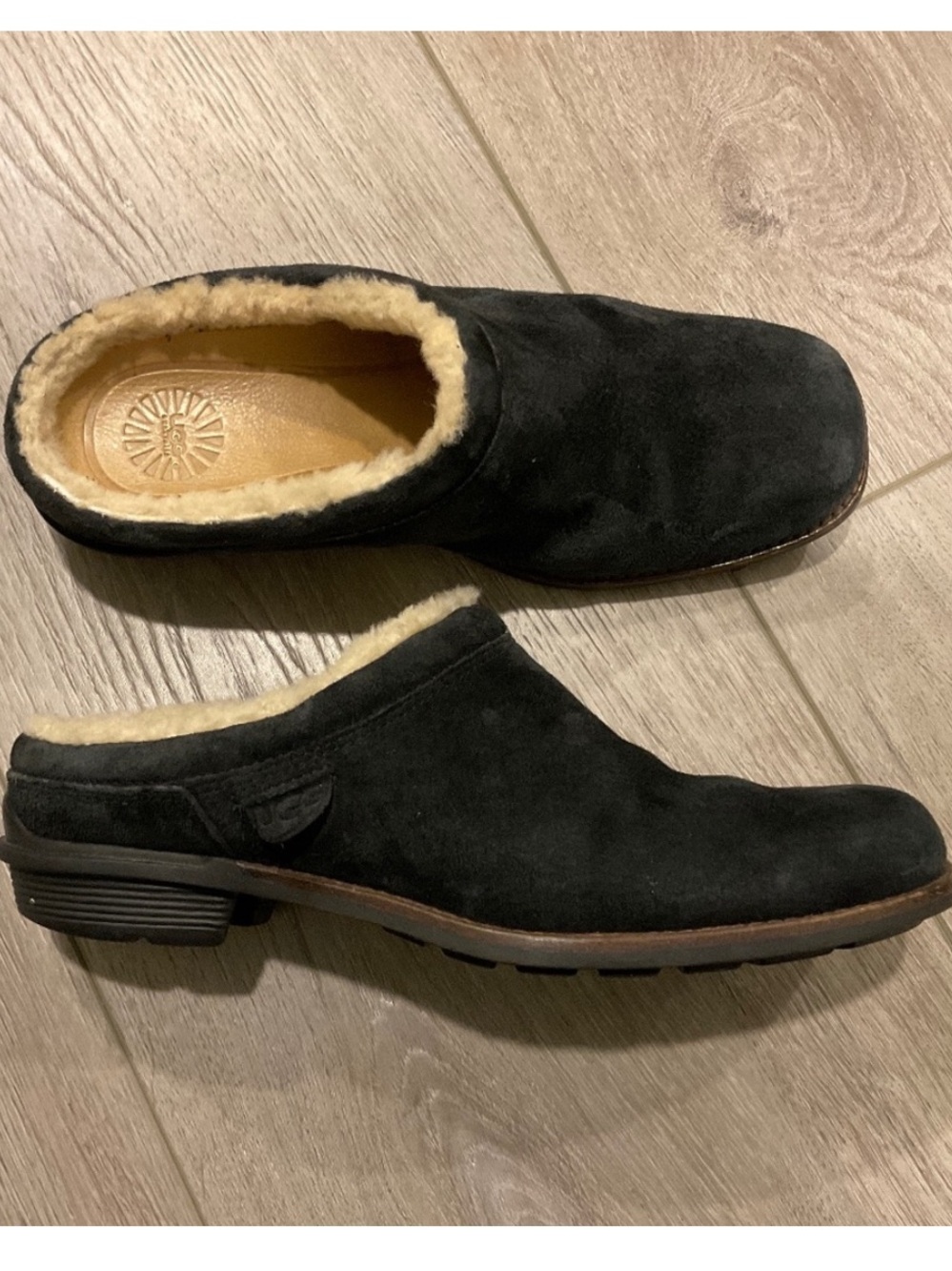 UGG Shoreham Clog Black Suede 6